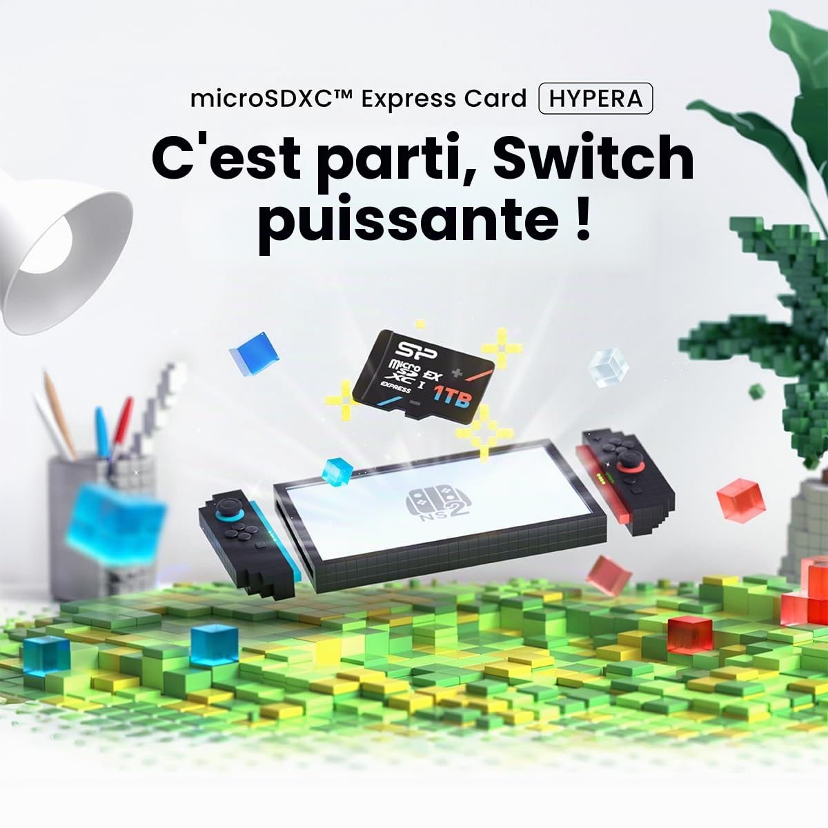 Silicon Power 512 Go Switch 2 compatible PCIe Gen 3x1/ UHS-1(U3) A1 TLC Gaming microSDXC Express Card