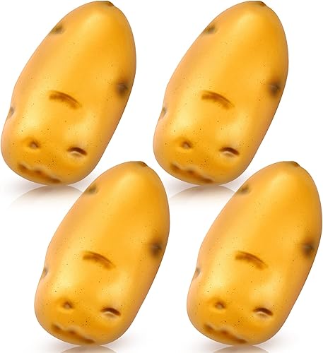 Paquete de 4 juguetes de patata para el estrés, juguetes divertidos para el estrés, juguetes alimenticios para aliviar el estrés, juguetes para