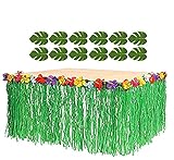 Tytroy 1 Green Table Skirt Hawaiian Luau Hibiscus 9ft Party Decoration