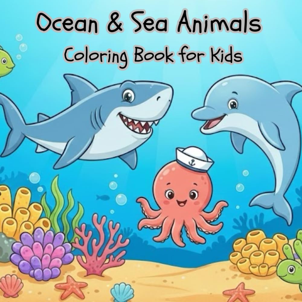 Ocean & Sea Animals Coloring Book for Kids: A Deep-Sea Adventure for Little Explorers