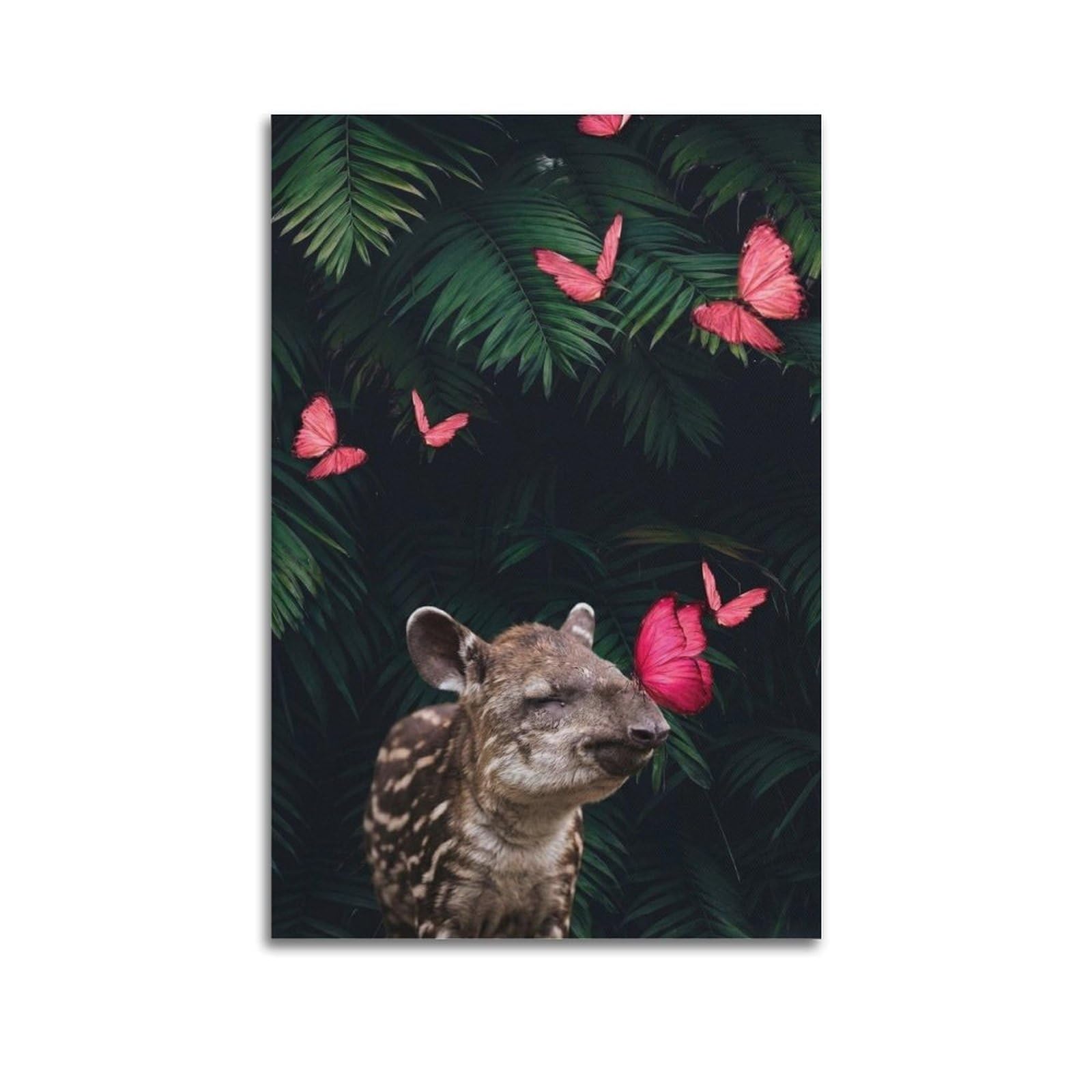 XKUGA Tapir Animals Zen Forest Healing Poster Modern Decorative Canvas Prints - Ideal Wall Art for Family, Man Cave, Game Room, Boys & Girls Bedroom 20x30inch(50x75cm)