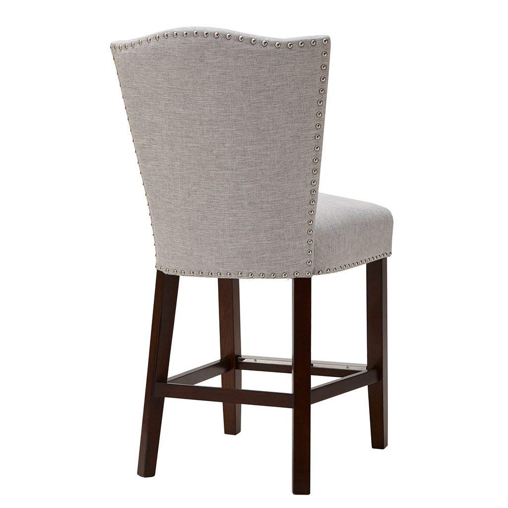 Madison Park Nate Collection Counter Stool with Nail Head Accent, See Below, Grey Multi