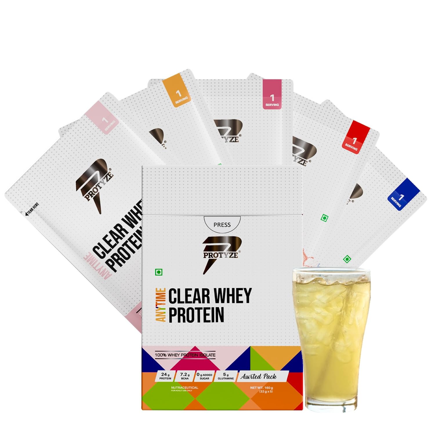 Sponsored Ad - Anytime Clear Whey Protein Isolate | Assorted Flavour - 5 Pack | 24 g Protein/Sachet | 7.2 g BCAA | Gluten-Free | Low Carb | Light and Refreshing | Zero Added Sugar | Muscle Growth & Recovery
