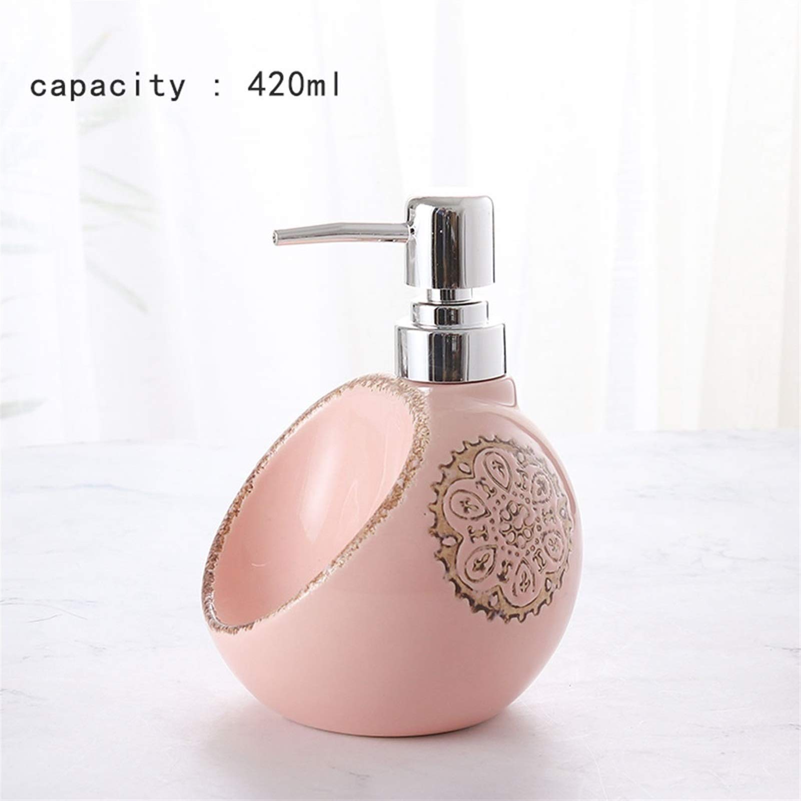 Dispenser per sapone liquido Lozione detergente ceramica Dispenser maniluvio dispenser di sapone Bagno Doccia Lotion Dispenser Soap Dispenser Dosatore Sapone Ricaricabile ( Color : B , Size : MEDIUM )