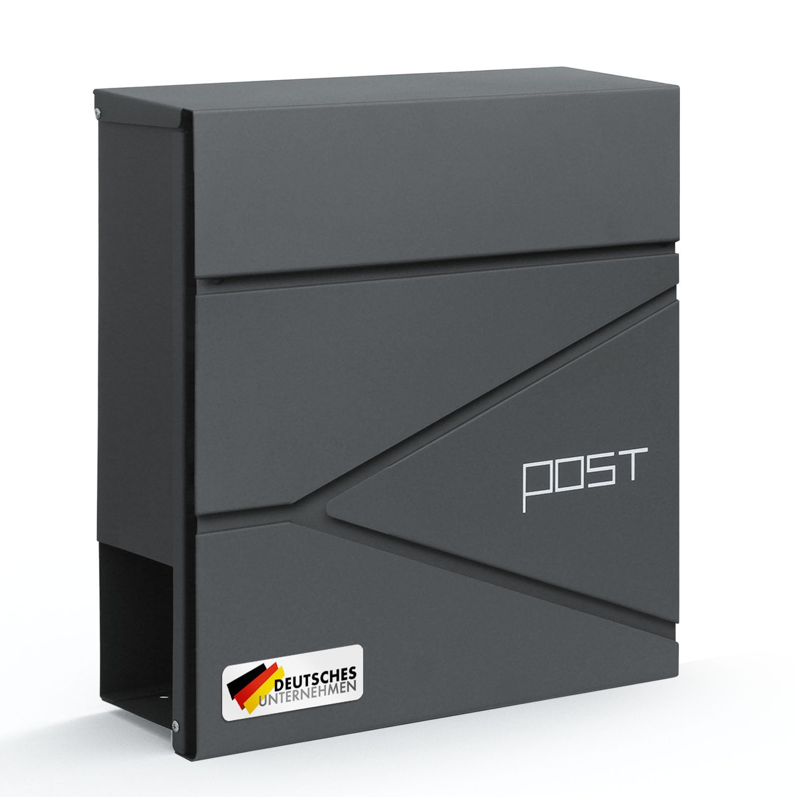 Floordirekt Moderner Briefkasten, mit Zeitungshalter, Deckel, abschließbar