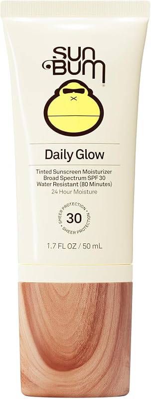 Sun Bum SPF 30 Daily Glow Tinted Face Sunscreen Lotion- Travel Size, 1.7 oz | Broad Spectrum, Moisturizing Facial Sunscreen, Vegan, Dewy and Glowy Finish, Vitamins C, E, and Antioxidants