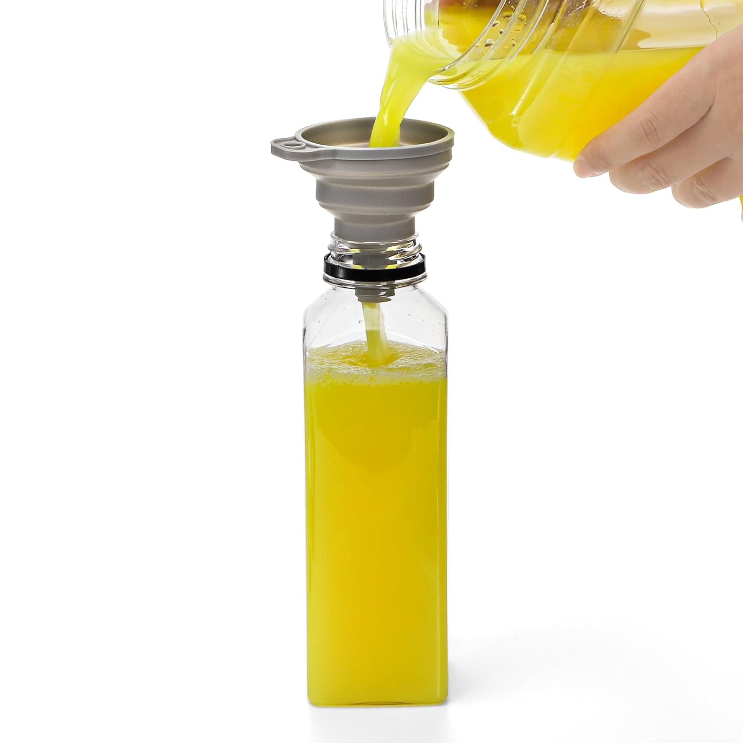 Cedilis 20 Pack 16oz Plastic Juice Bottles with Black Cap, Clear Reusable Containers with Lids, Great Disposable Bottles for Making Juice, Milk, Salad Dressing, Smoothie and Other Beverages