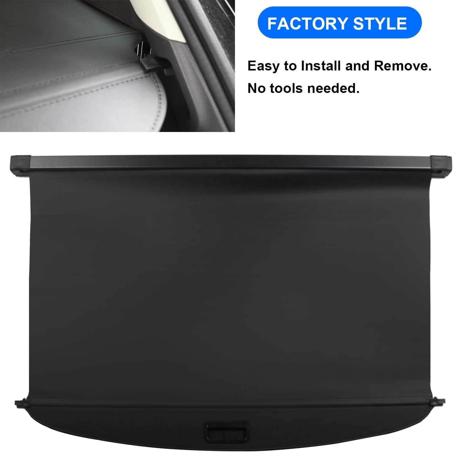 cargo cover for vw volkswagen atlas cross sport accessories 2020-2024 2025 rear trunk shade trunk cargo cover