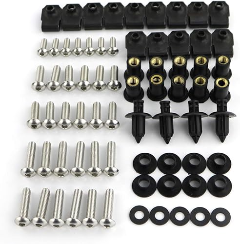 Xitomer Juego completo de pernos de carenado de acero inoxidable para 848 1098 1198 Kits de montaje Arandelas Tuercas Fijaciones Clips Ojales,