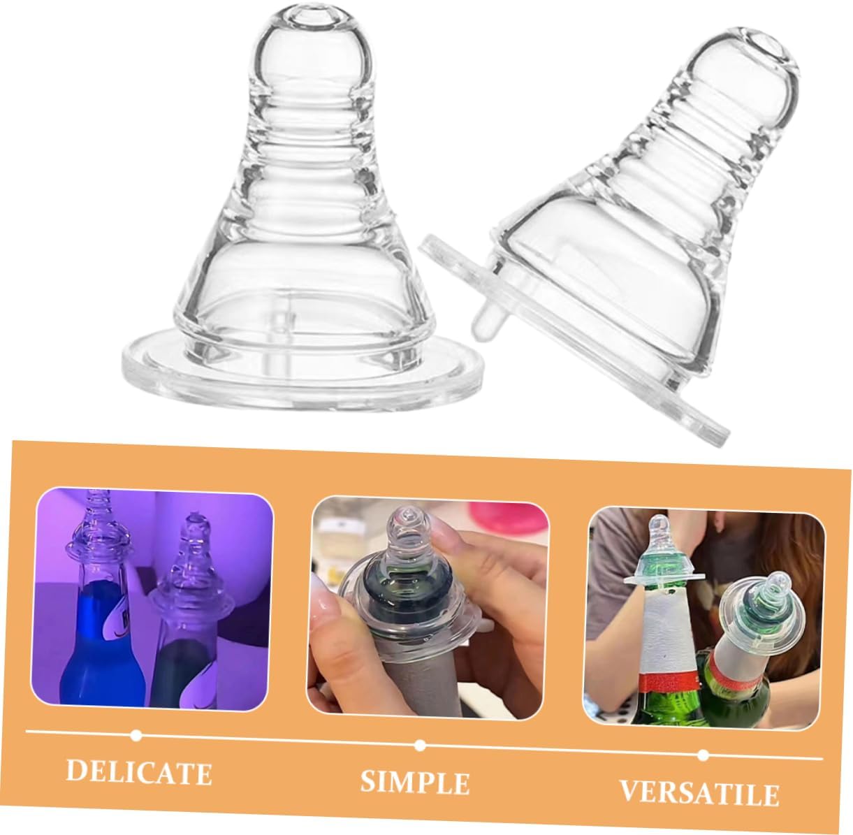 Ciieeo 10 Pack Nipple Beer Bottle Caps Plastic Fun Drinking Accessory image 3