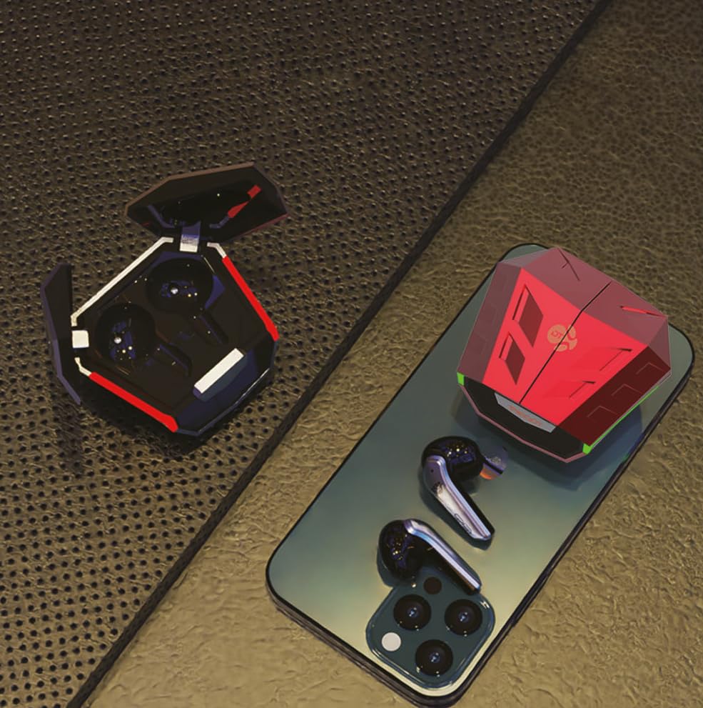 Top Gift Unlock the Ultimate Gaming Advantage with Hi-Sound Wireless Earbuds, Immerse Yourself in Crystal Clear Audio, and Lag-Free Connectivity (Red)