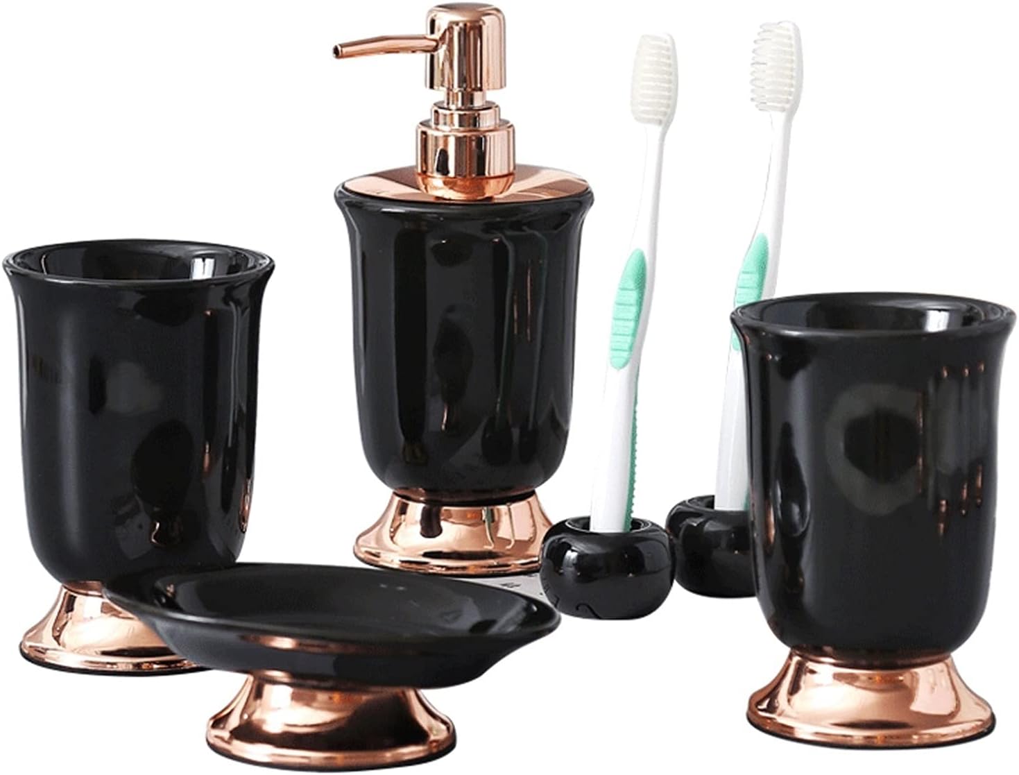 Amazon.com: FFNUM Soap Dispenser Ceramic Set Soap Dispenser Bathroom ...