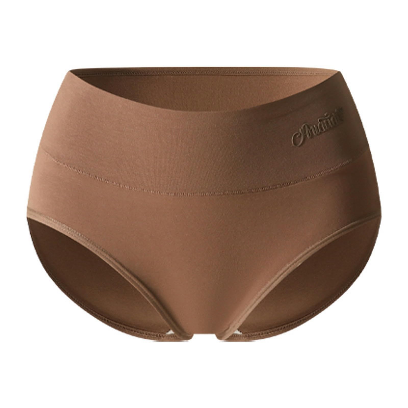 Mutande Donna Femminile Ad Alta Vita di Grandi Dimensioni Comode Cotone Biancheria Intima da Donna Slip da Donna 7a Antibatterico, Pacchetto da 5-Camel 5pc-160 M