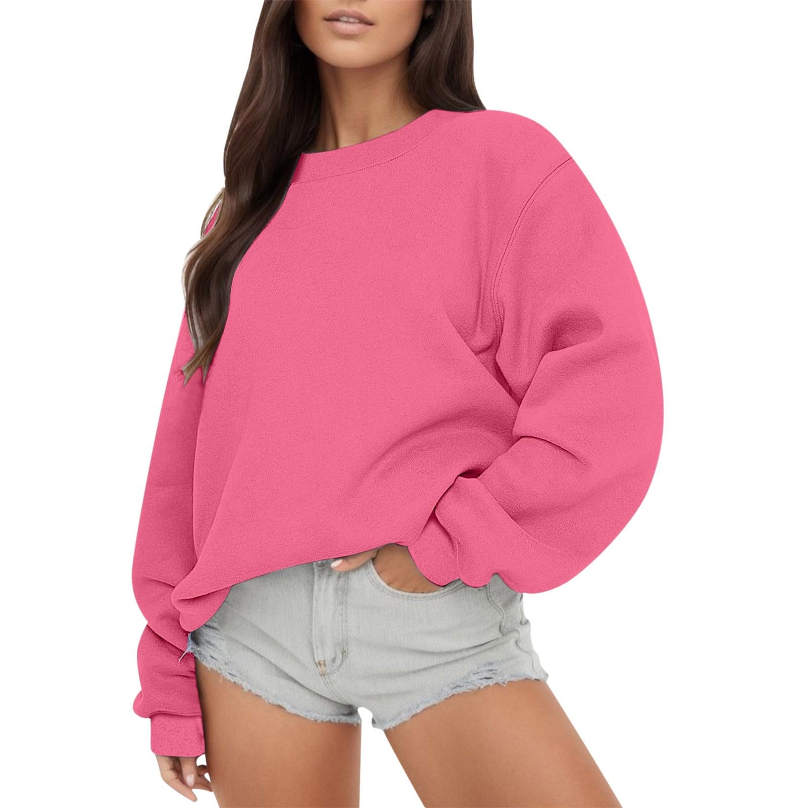 Sweat décontracté col rond pour femmes coupe ample et confortable - 8