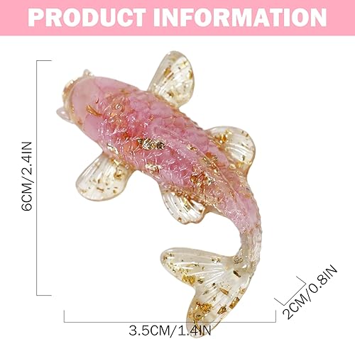 Miniatura 4 de Gcroet Crystal Glass Fish Figurine, Mini Koi Fish Decor for Desktop, White Crystal Ornament for Home Office Decor.