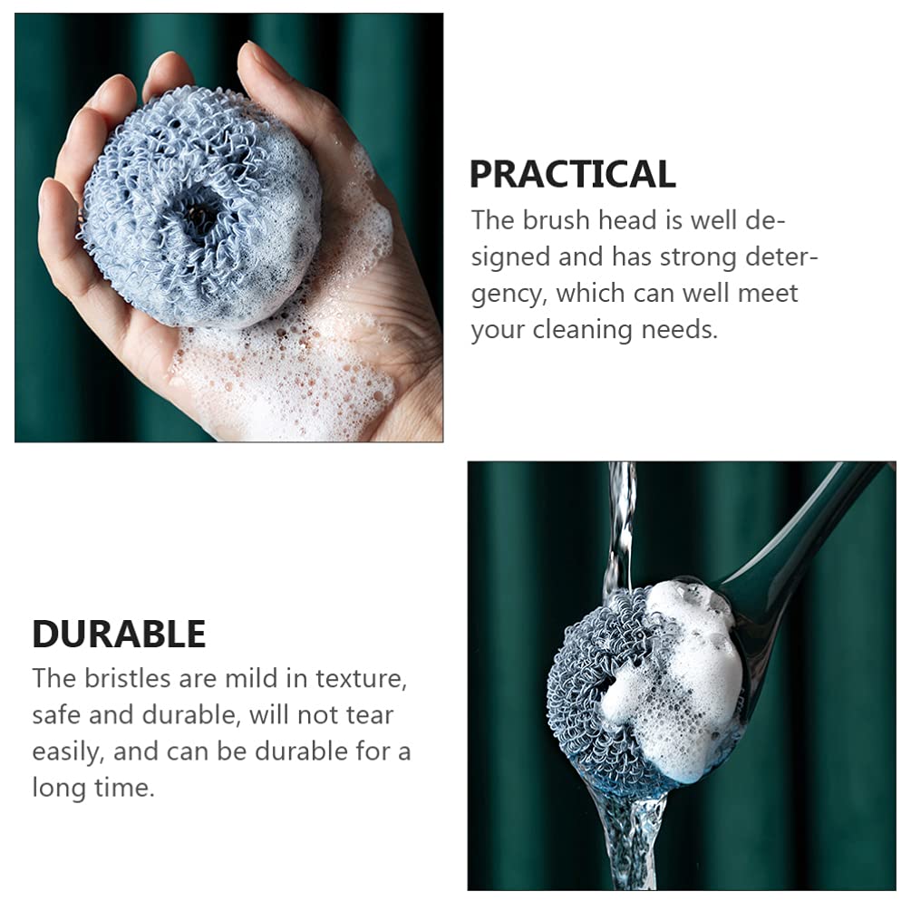 Veemoon 4pcs Cleaning Brush Head Dish Cleaner Brush Kitchen Pot Cleaning Brush Convenient Cleaning Brush Household Cleaner Household Cleaning pan Cleaner Dish Scrub Brush