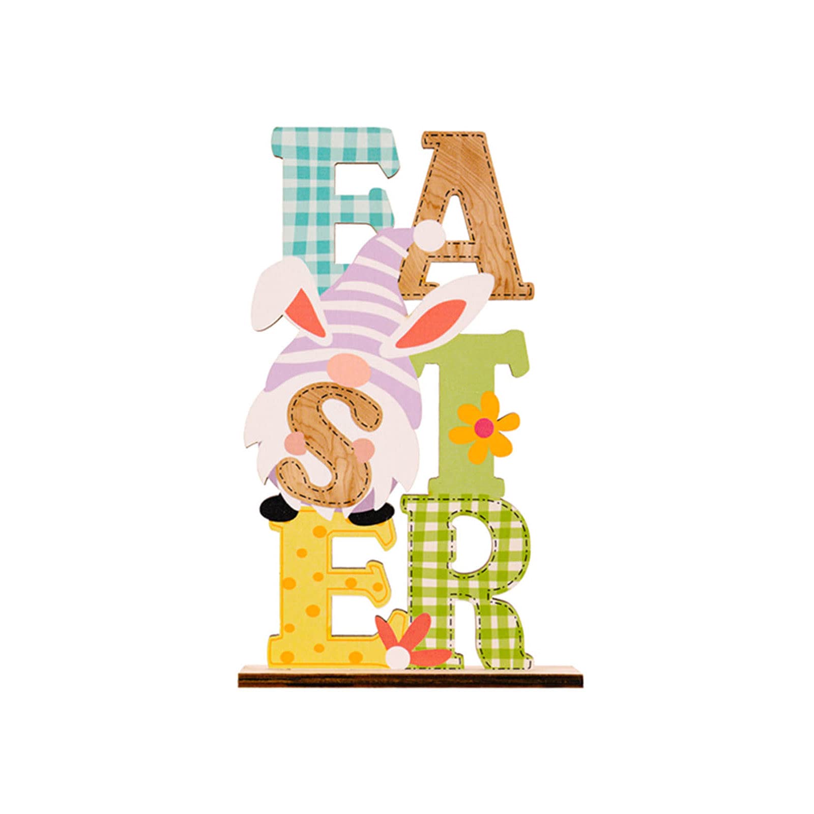 Hsioluted Ornaments Wood Decoration Colorful Desk Ornaments for Spring Easter Party Home Decoration Easter
