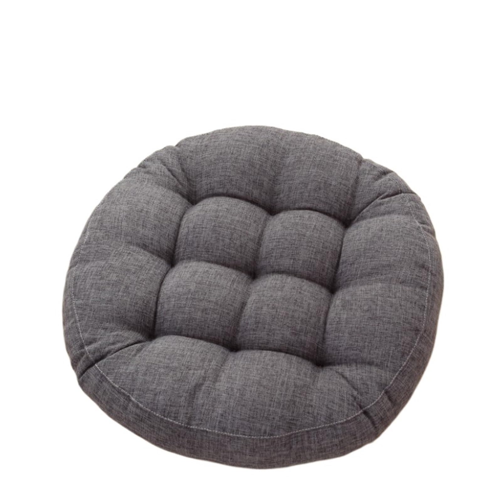 Großes rundes Yoga-Kissen, dunkelgrau, 55 cm, Meditationssitzpolster für Sofa, Stuhl, Bett, Auto, bequemes Bodenkissen für Esszimmer, Wohnzimmer und Entspannung