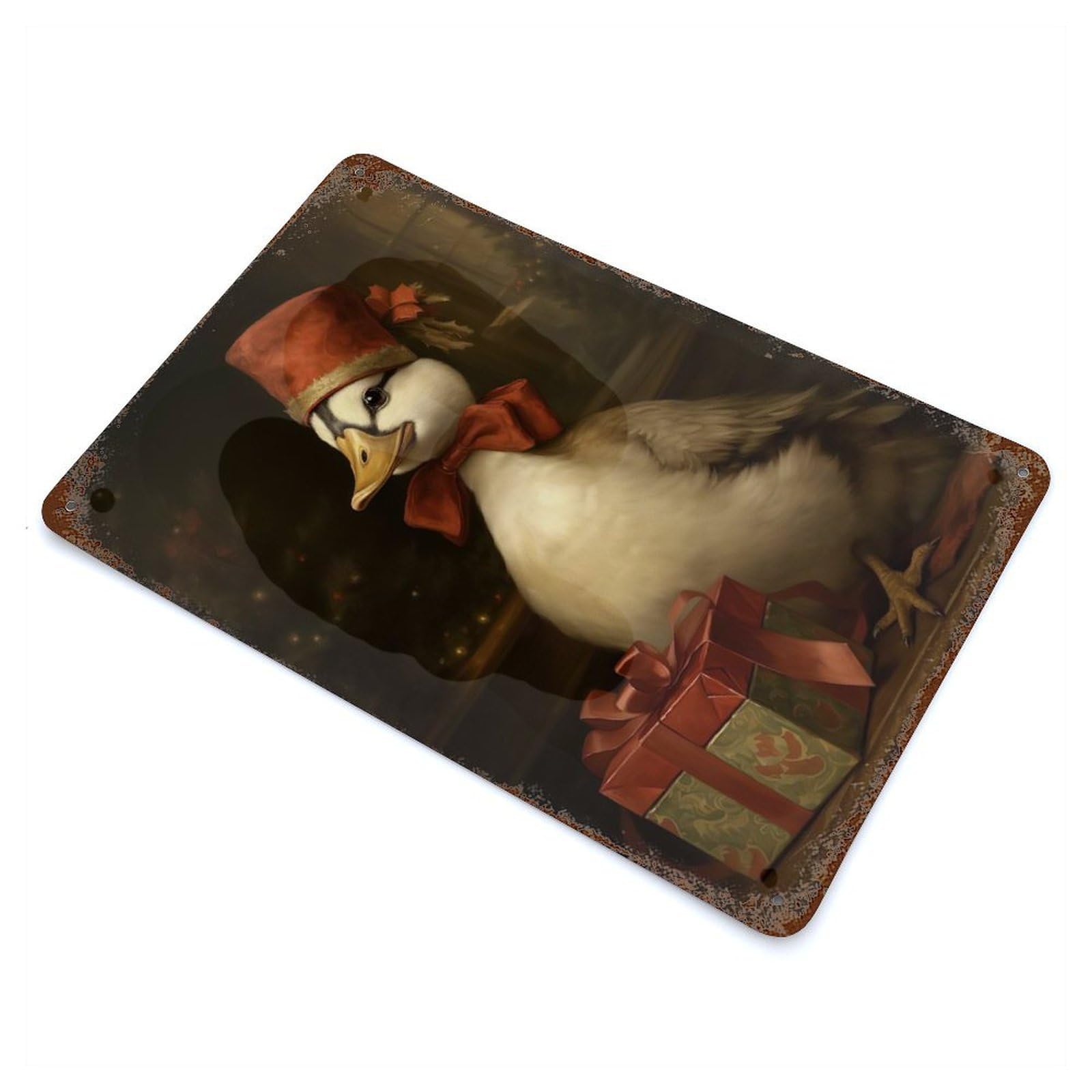 Christmas Gift for Duck Rustic Tin Plaque 11.8"x7.9", Farmhouse Wall Decor for Shed, Workshop And Garage Wall Decor