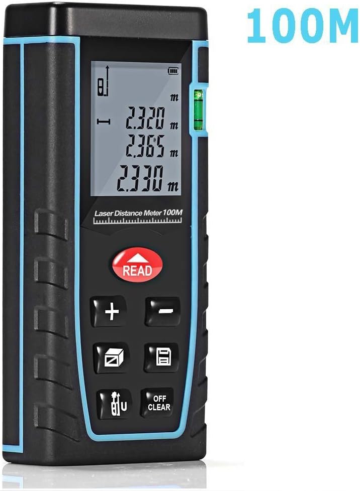 XSMeterHouse Handheld Digital Laser Distance Meter 328 Feet Laser Measure with Pythagorean Theorem,Self Calibration Storage (30 units) Range Finder with m/in/ft