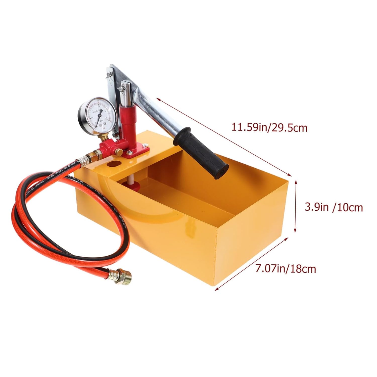 Luxshiny 25Kg Aluminum Pressure Test Pump Hydraulic Tester for Water Oil Dial for Reading for Industrial