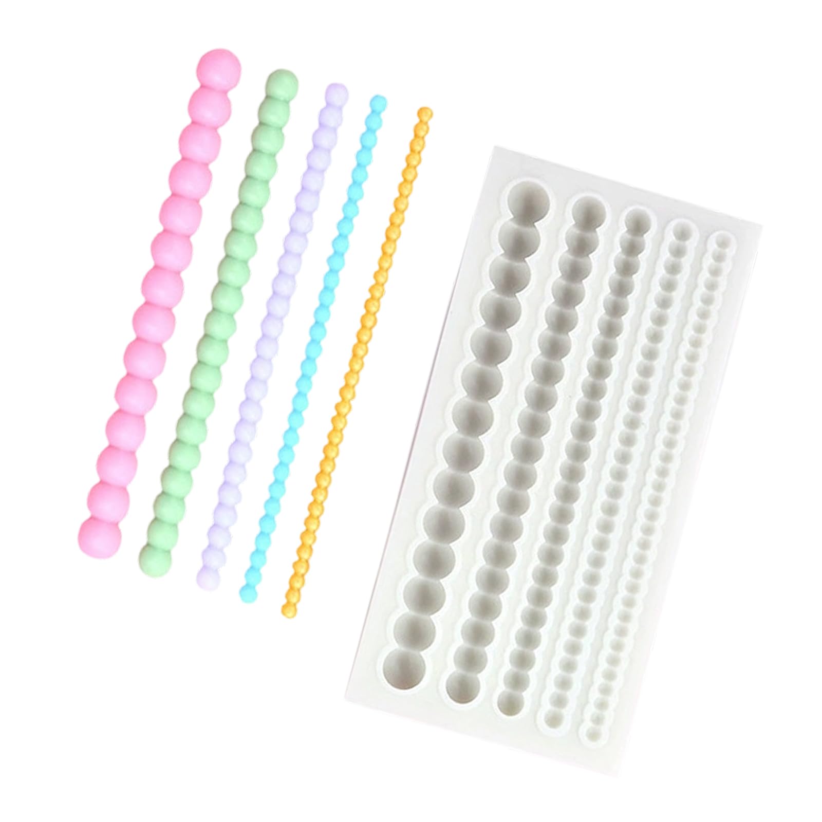 Tsophreniq Pearls Chain and Braided Rope Design Silicone Molds for Beautiful Cake Edging and Dessert Presentations Craft Project Cake Border Decoration Mold