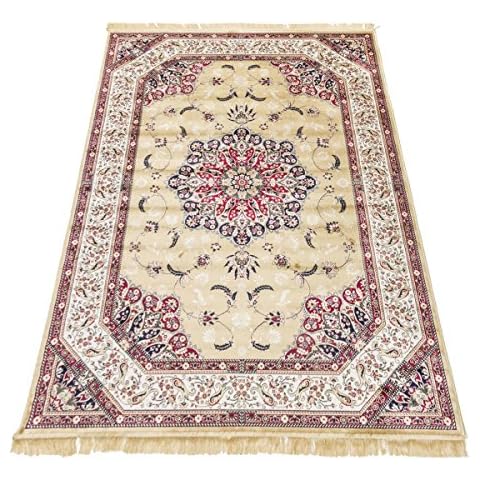 WEBALFOMBRAS Alfombra Clasica Keshan Finta Seda RUBINE 317-ORO 140X190 Cover