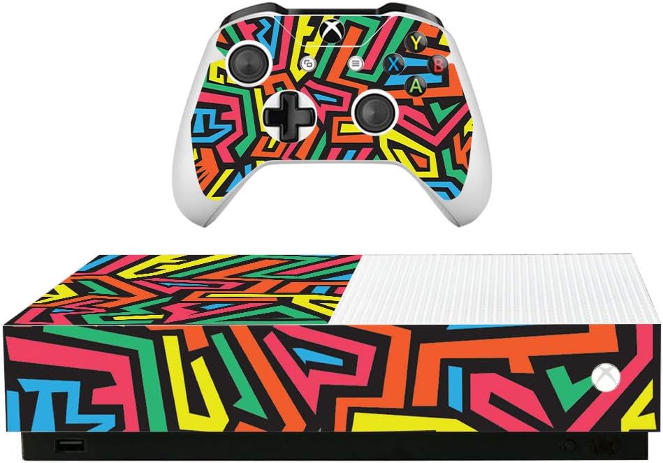 MightySkins Skin for Microsoft Xbox One S All-Digital Edition - Gray Polygon | Protective, Durable, and Unique Vinyl Decal wrap Cover | Easy to Apply, Remove, and Change Styles | Made in The USA