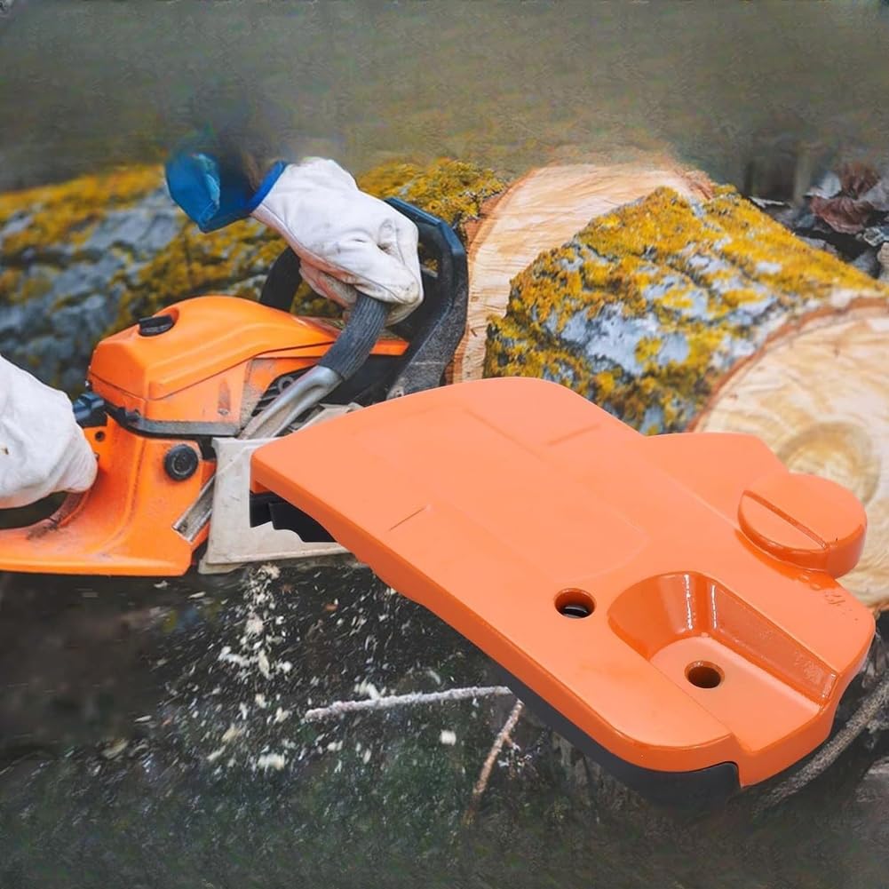 Couvercle d'embrayage pour tronçonneuse compatible avec Husqvarna 135/140/435/440 et modèles CS2240, boîtier de frein à chaîne en magnésium avec écrous à barre, variante orange