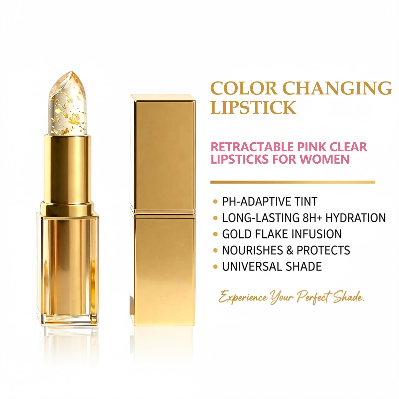 Coellyo Color Changing Lipstick for Older Women, Ph Adjusting Clear Lip Gloss, Transferproof Color Lipstick Long-Lasting Hydration Without Stripping, Keeping Makeup In Place for Up To 8+ Hours — view 2