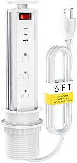 Pop Up Outlet for Countertop, Pull Pop Out Electrical Outlets with 3 AC ...