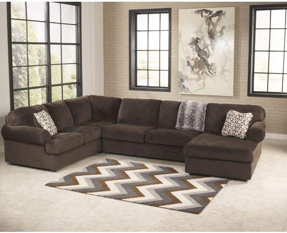 Signature Design by Ashley Jessa Place Sectional in Chocolate Fabric