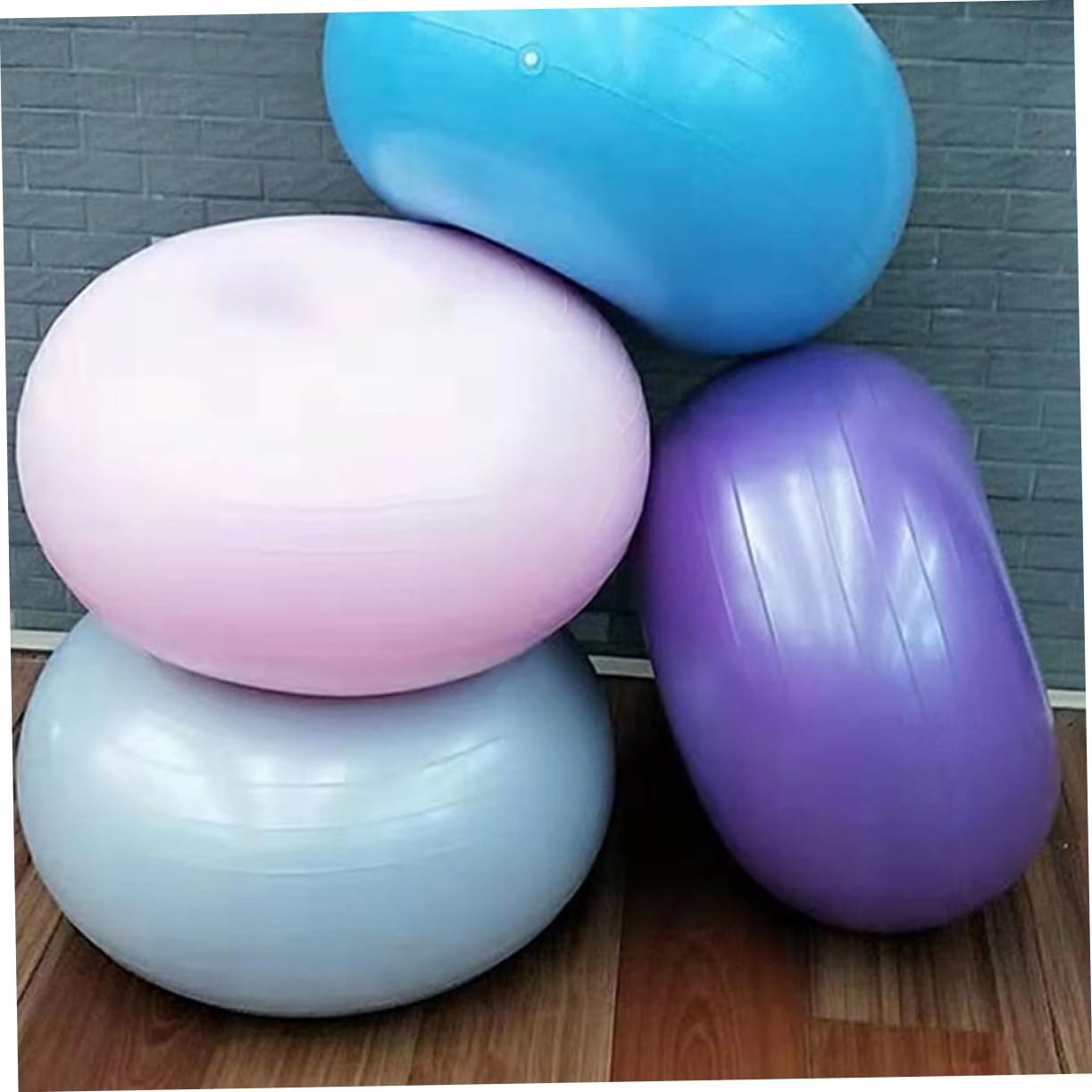 WOONEKY Fitnessball Explosionsgeschützter Yoga Hilfsball Yoga Stuhl Pilates PVC Aufblasbarer Ballstuhl Aufblasbare Donuts Chiar Stabilität Übungsbälle