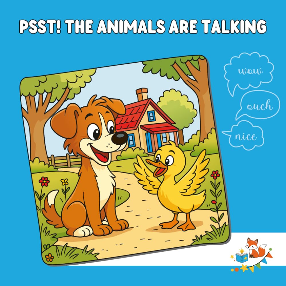 PSST! THE ANIMALS ARE TALKING: A COLORING BOOK of Animals Chatting, Laughing, and Sharing Secrets for Kids Ages 5-9 (Foxy Brain Games: Coloring Books)