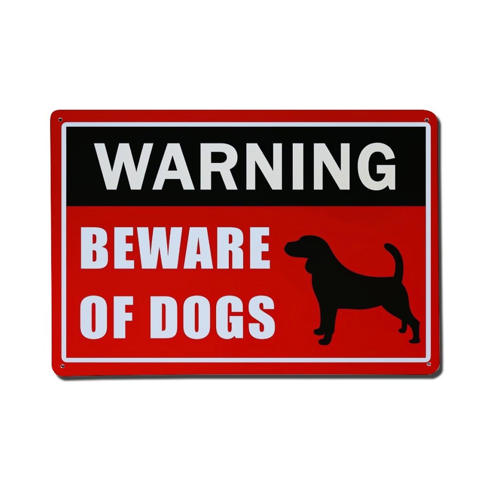Warning Beware Of Dogs Sign Vintage Tin Sign Retro Metal Wall Decor Metal Poster, Home Bar Garage Farmhouse Cafe Wall Art Decoration 8x12Inches