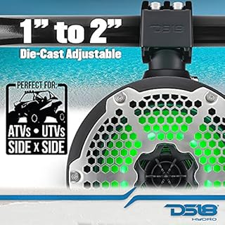DS18 NXL-X8TPNEO/RD 8" Neodymium Marine Towers with Built-in Passive Radiator, 1" Driver and RGB LED Lights - High Performance, Marine Grade IP65 Rated, 550W Max 180W RMS 4 Ohms (Pair)