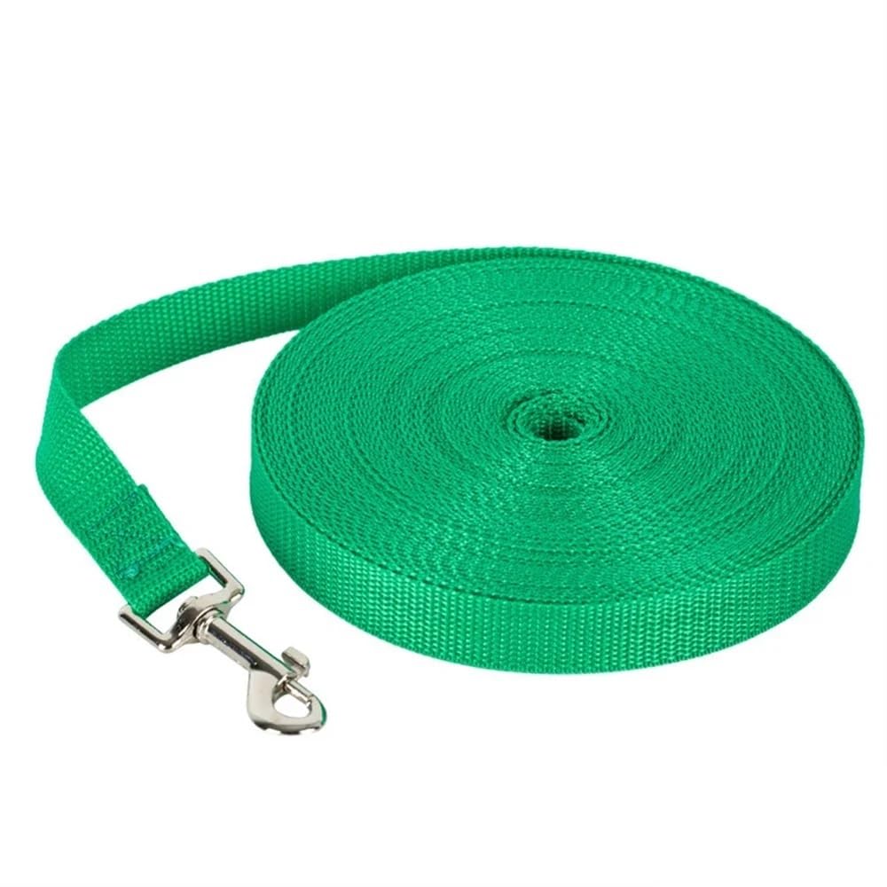 Laisse de remorquage chien verte de 10m en nylon résistant