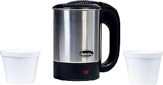 Maxellpower, Bouilloire électrique 0,5 L en acier inoxydable 1000 W 2 tasses incluses