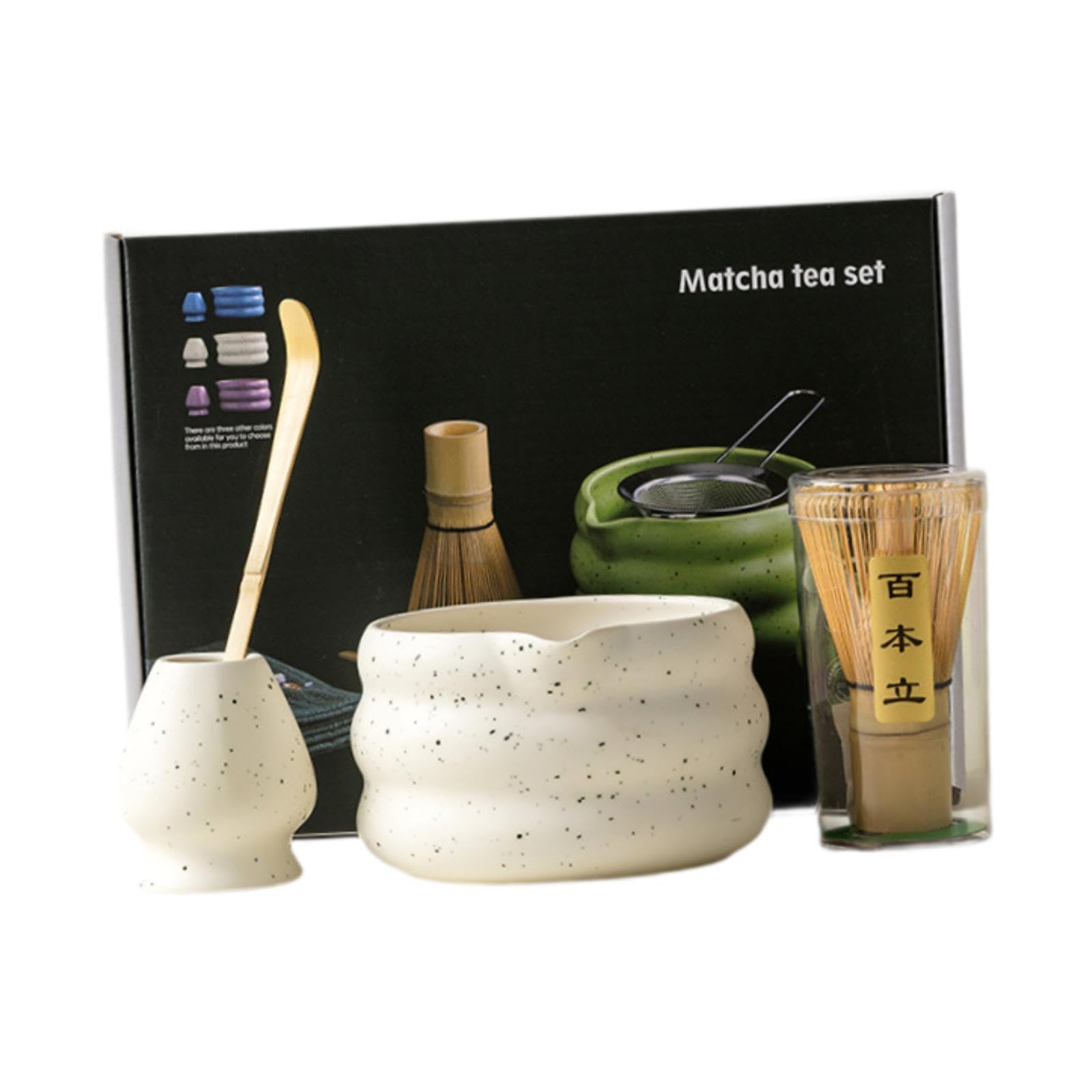 ATORSE™ Matcha Whisk Set Ceramic for Tea Lovers Matcha Gift Tea Ceremony Matcha Bowl White 4 piecs|Home & Garden|Food & Beverages|Tea 1