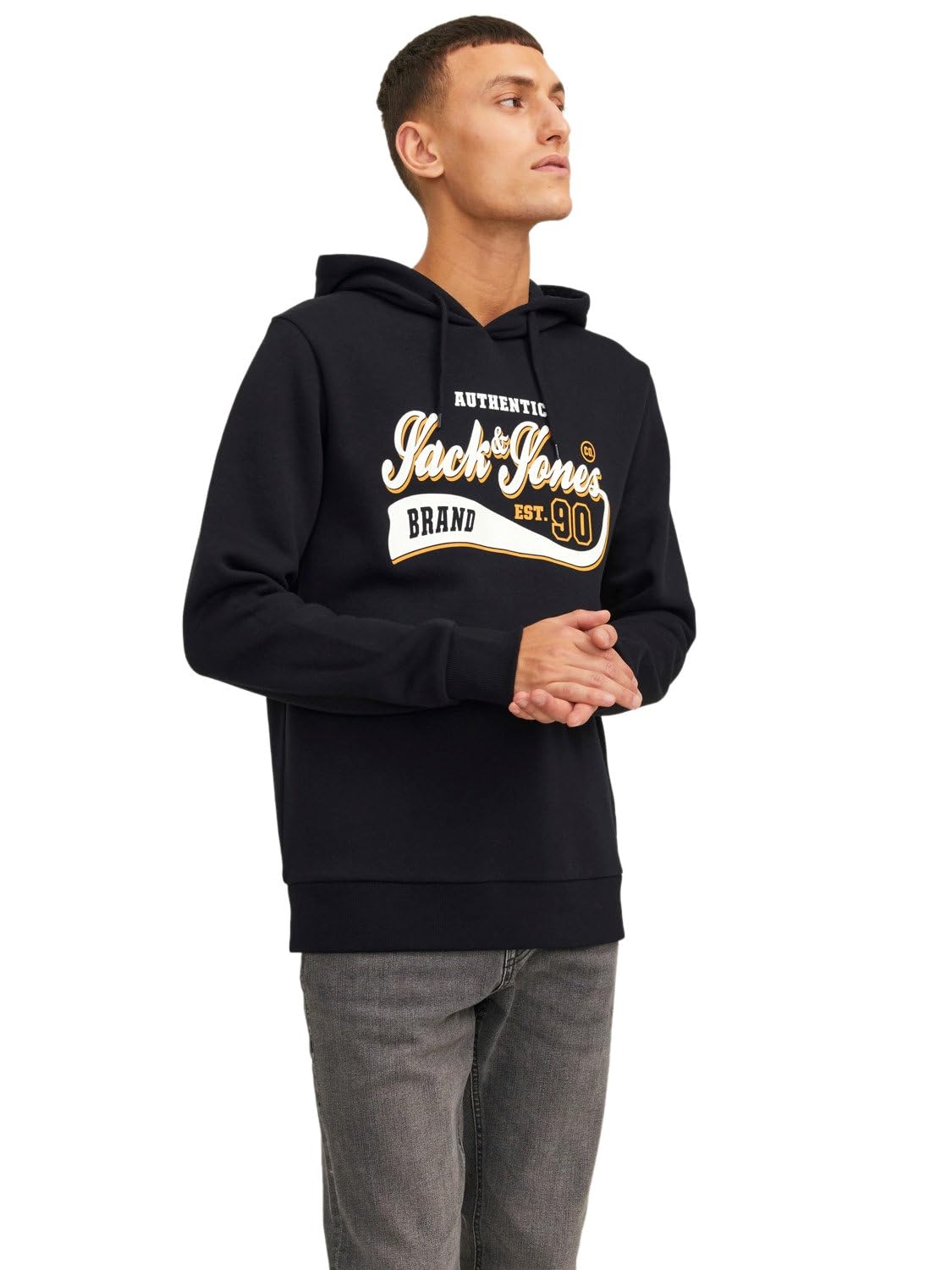 JACK & JONESMen's Jjelogo Sweat Hood 2 Col 23/24 Noos Hooded Sweatshirt