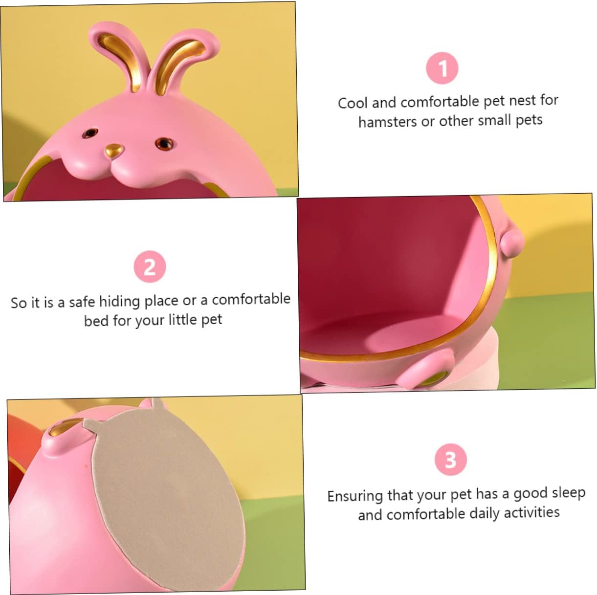 Hamster Cooling Nest Stylish Pet House for Guinea Pigs Hedgehogs Dwarf Bunnies Unique Summer Hideout with Fine Workmanship Random Color Design
