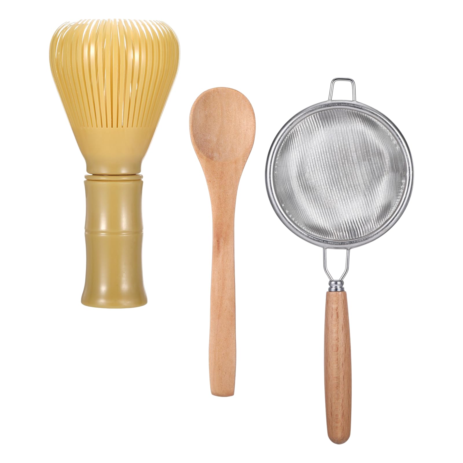 Resin Matcha Whisk Set, Chasen Matcha Set Kit, Green Tea Powder Preparation, Dishwasher Safe Whisk Holder Soopn Japanese Tea Tools Accessories for Gifts(Yellow)