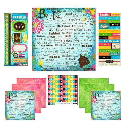 Scrapbook Customs Themed Paper and Stickers Scrapbook Kit, The Big Island Paradise
