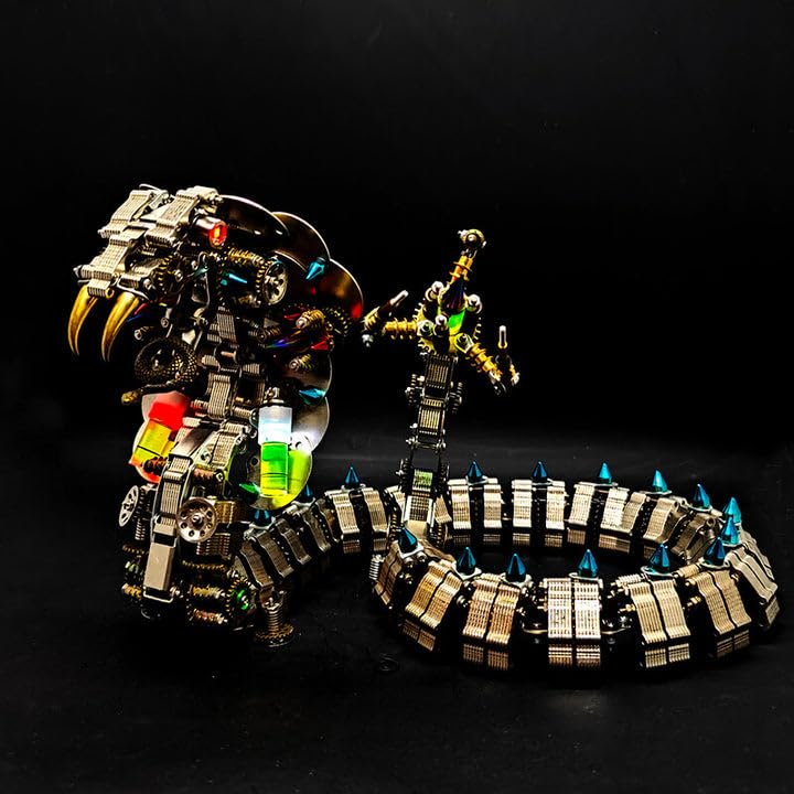 Metalkitor Metalowe puzzle 3D dla dorosłych, zestaw modeli węża kobry, steampunk, ozdoby do samodzielnego wykonania, rękodzieło, łamigłówka, idealne dekoracje pokoju i wybór na prezent (1000 + szt.)