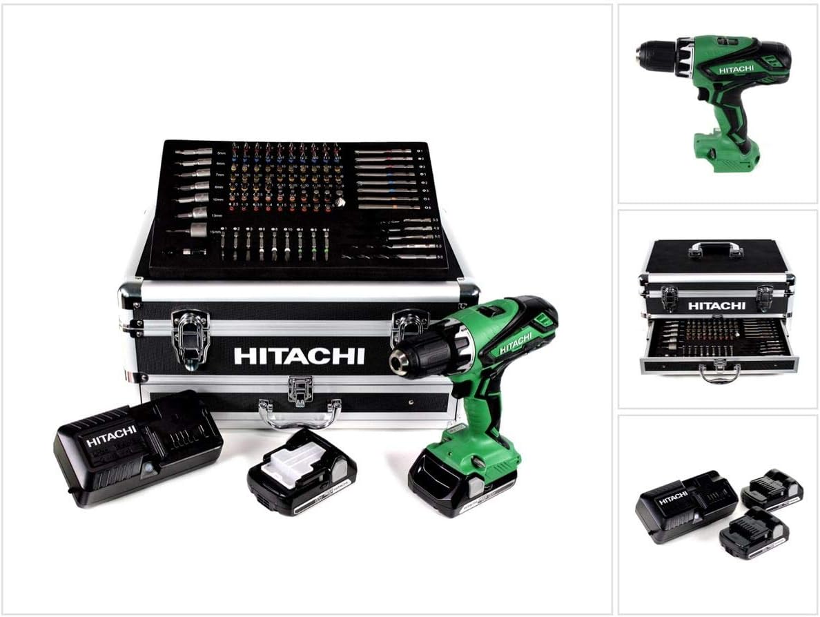 Hitachi KC18DJLF Perceuse visseuse 2 x 18 V 2,5 Ah + 100 Accessoires — vue 2