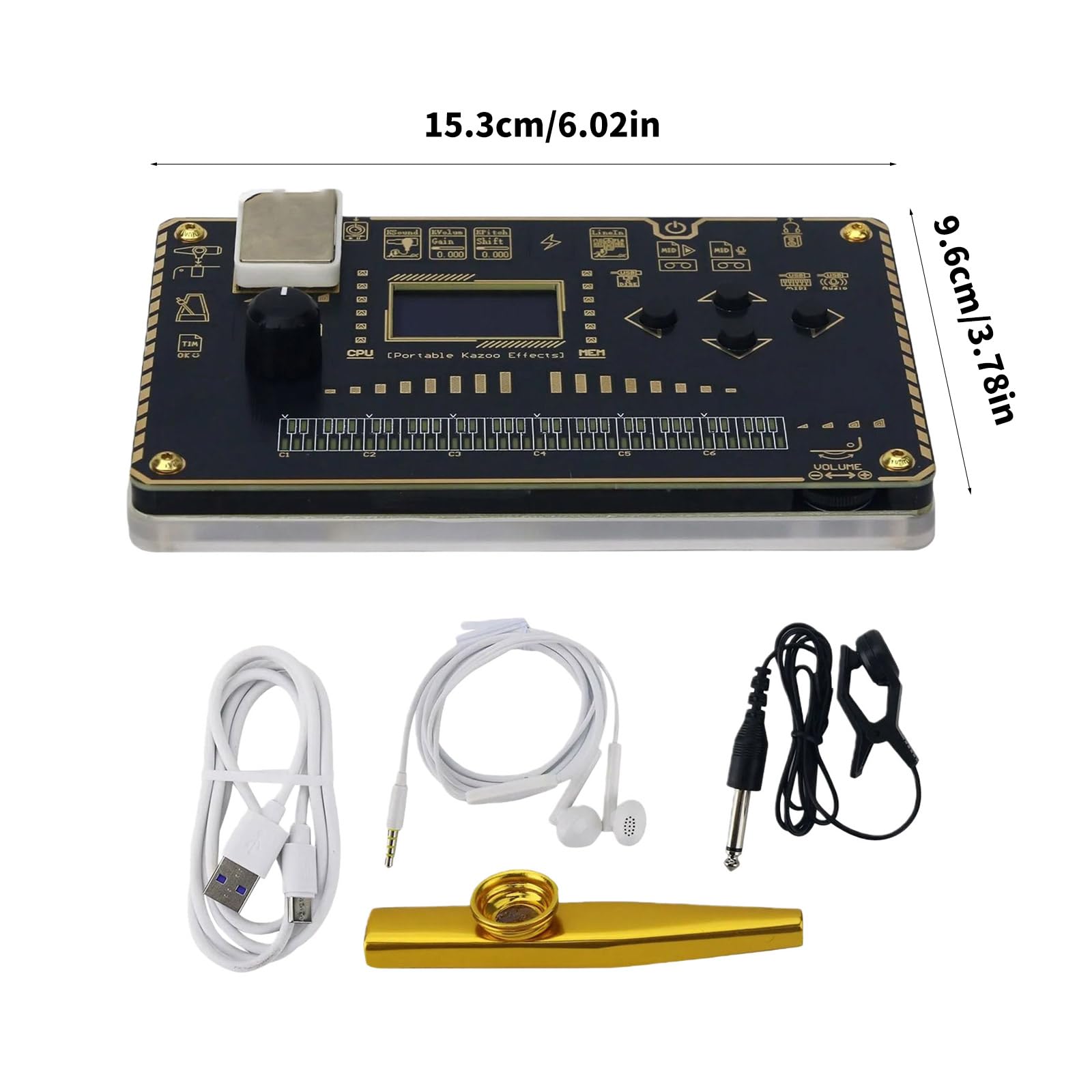 Processore digitale multifunzionale 24 Bit 48kHz Effetti per chitarra Costruito in 60+ preset Strumento da studio portatile Sintetizzatore di modellazione digitale con patch