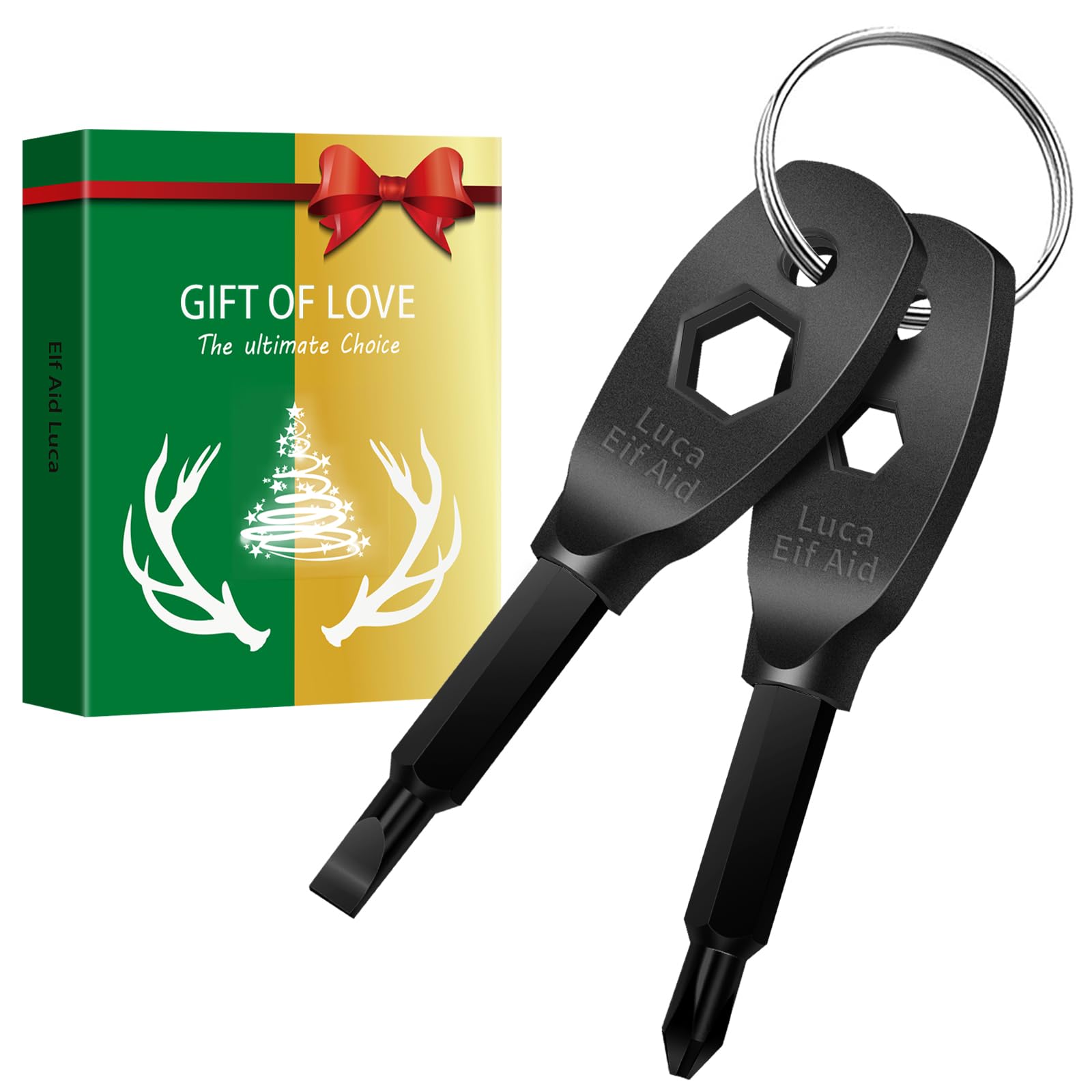 Gifts for Men, Christmas Stocking Stuffers for Men Dad Husband Adults, 4 in 1 Multitool Screwdriver Keychain Cool Gadgets Gifts for Dad Husband