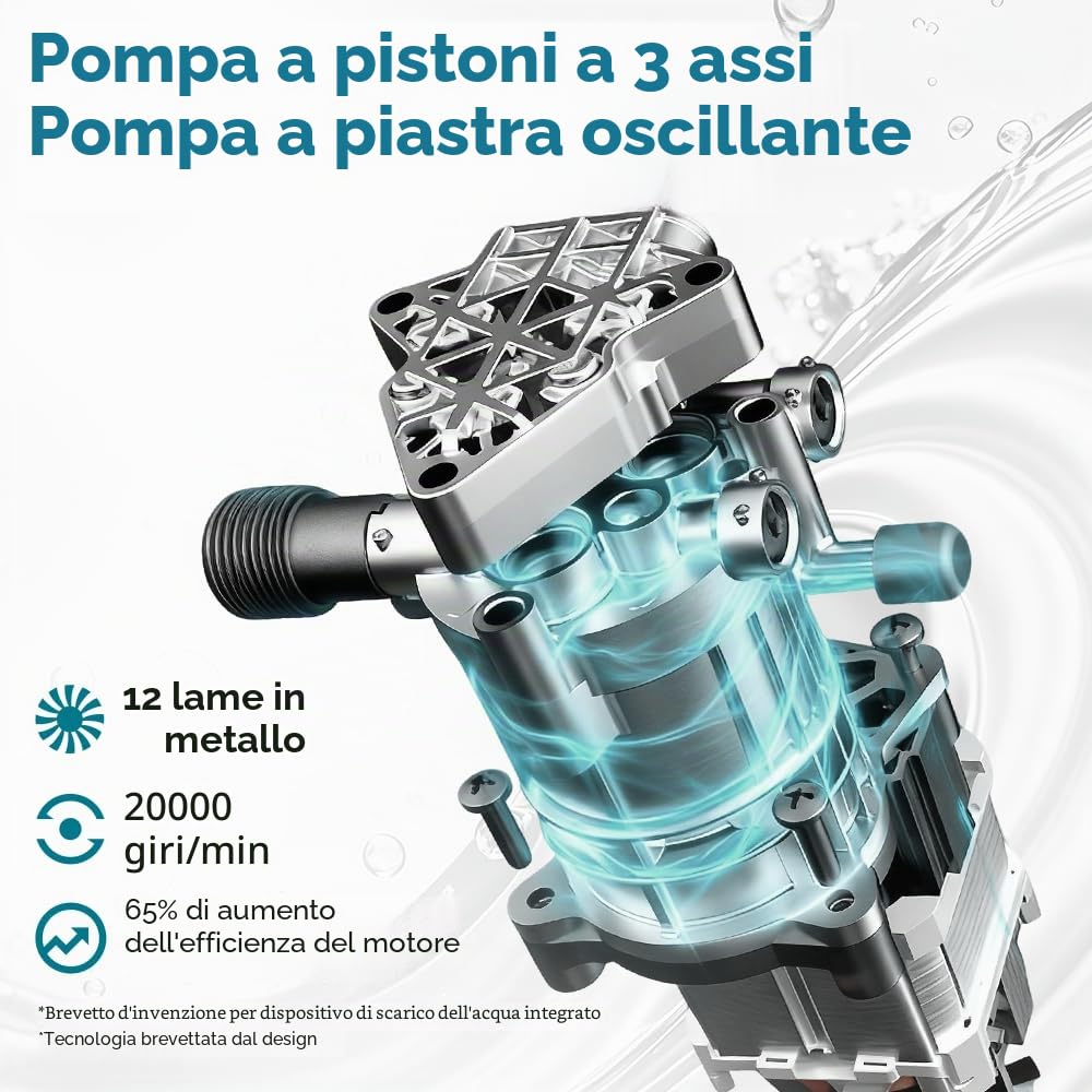 Yofidra Idropulitrice ad alta pressione, con lancia a schiuma e pistola ad acqua, pressione 100 bar, 1200 W, tubo da 5 m, per auto, casa e giardino, pressione elettrica