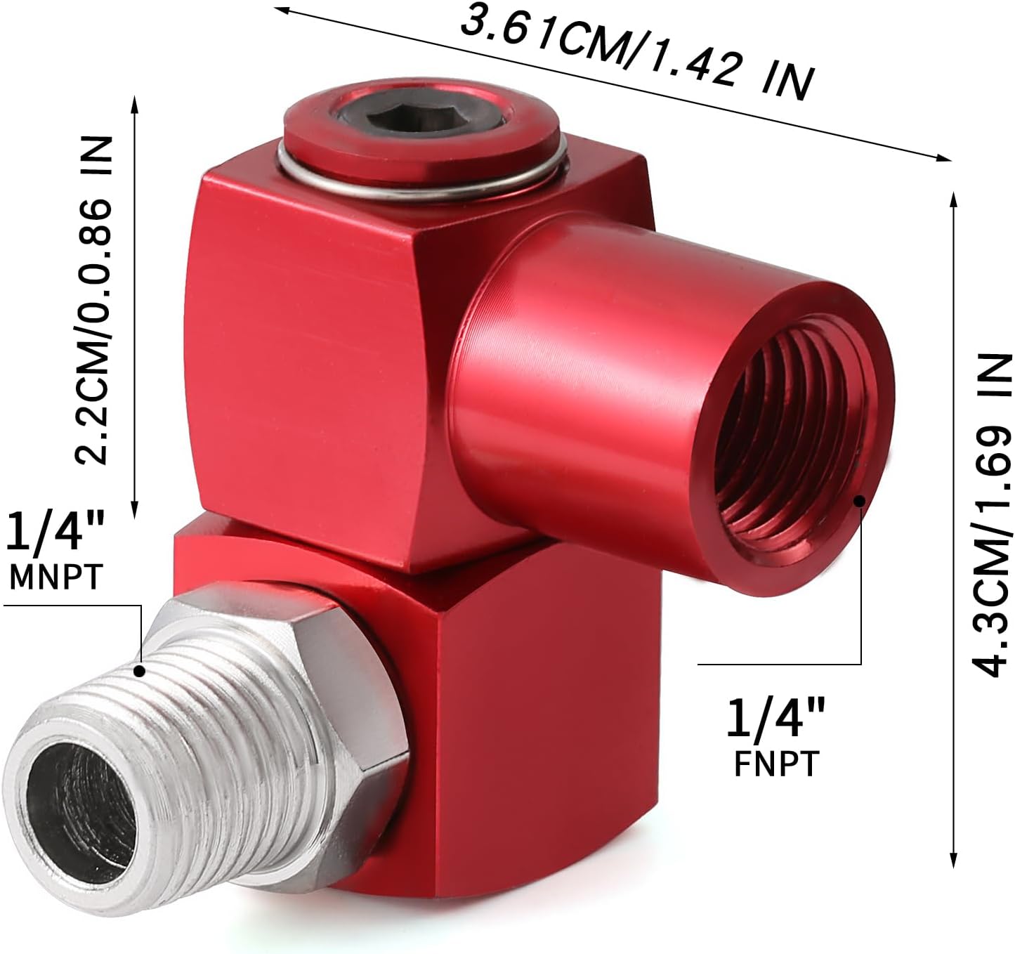 Swivel Air Hose Connector 1/4 Inch NPT 360 Degree Air Hose Fittings Air Compressor Connectors Swivel Air Fitting Hose Swivel Connector Air Tool Adapter