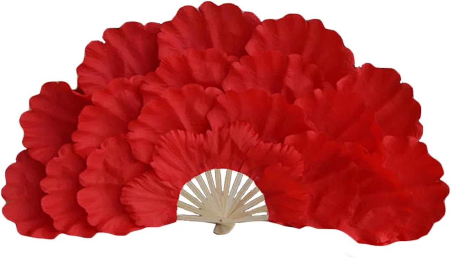 Half Foldable Dancing Fan Double-Sided Peony Flower Hand 90/92cm Large Square Dance Performance Props for Club